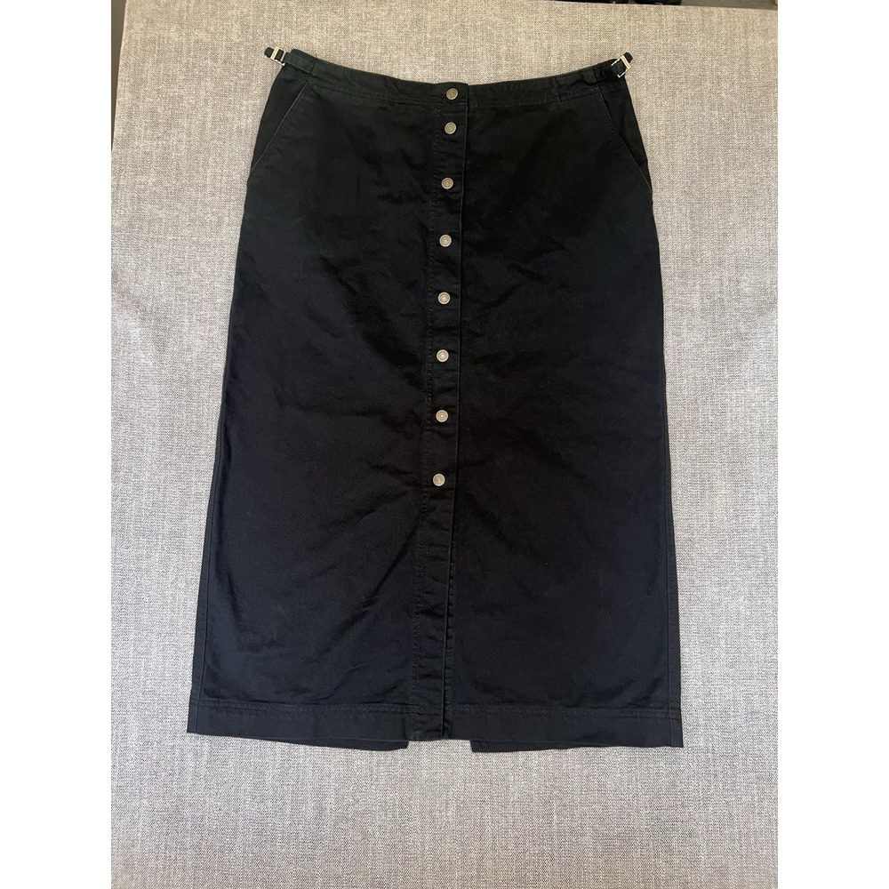Lauren Jeans Co Ralph Lauren Black Button Front Skirt Womens 16
